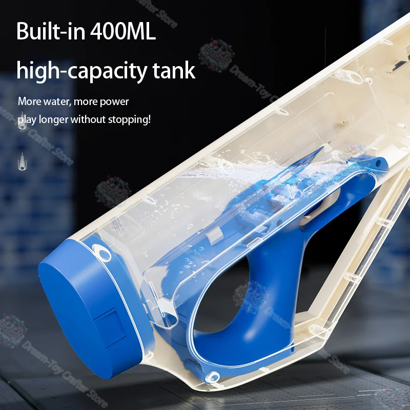 Pistola de agua eléctrica de juguete para niños, succión automática, gran capacidad, para exteriores, verano, playa, Splash Blaster, luz colorida, tiro Pla