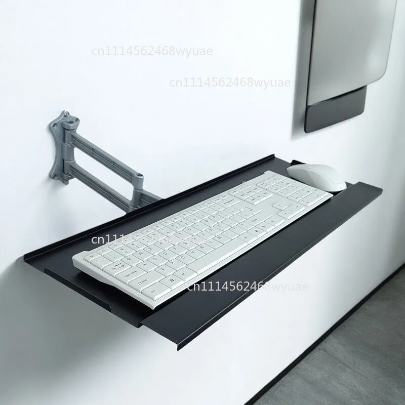 Y monitor keyboard bracket key mouse bracket telescopic rotating cantilever wall-mounted aluminum profile hand tray moving frame