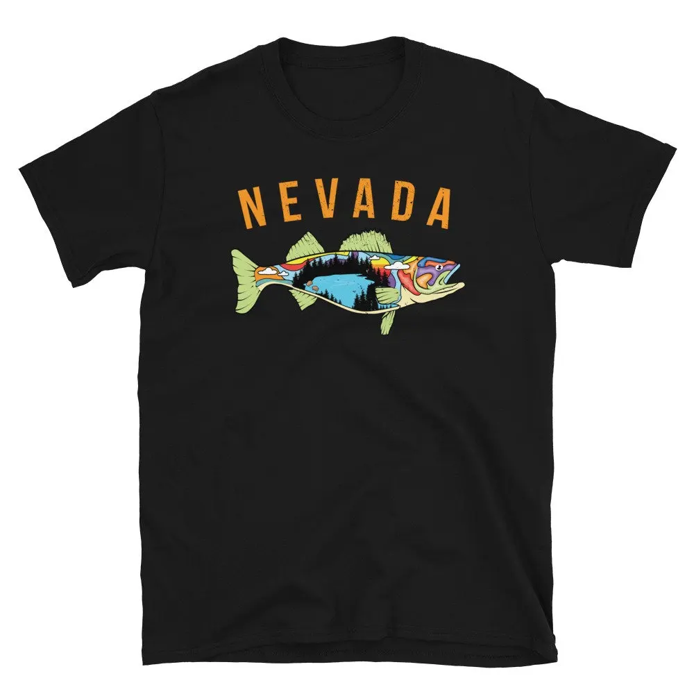 Nevada State Pride T Shirt Walleye Fishermen Colorful