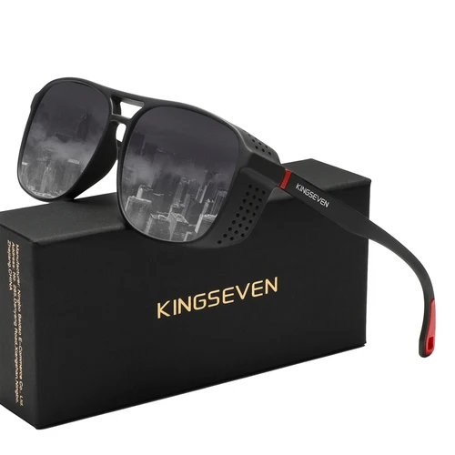 KINGSEVEN, gafas de sol rectangulares de moda con montura grande, gafas polarizadas Vintage para mujeres y hombres, gafas informales para conducir y vacaciones UV400