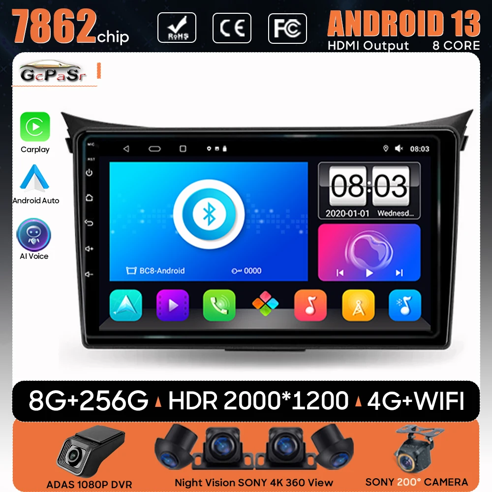 

Car Radio Android 13 For Hyundai i30 II 2 GD 2011 - 2017 Navigation GPS Android Stereo Multimedia Player Screen No 2din 5G Wifi