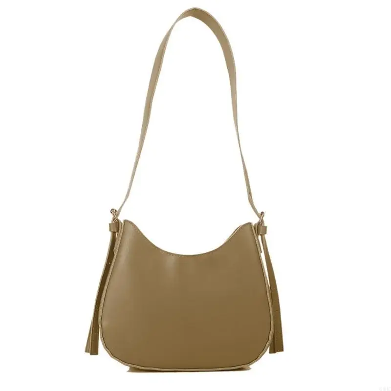 

63HC Shoulder Bags for Women PU Leather Underarm Bag Retro Purse Shopping Handbag Clutch Zipper Closure