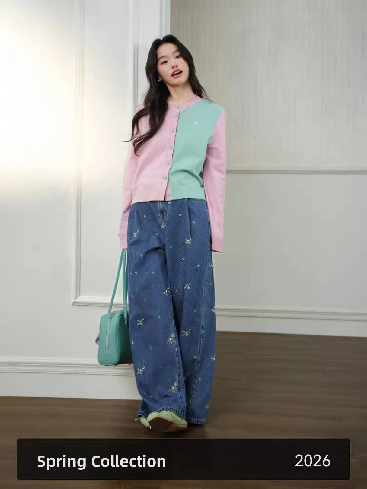 

Женские широкие джинсы Waed синего цвета с вышивкой и цветочным узором, новые весенние брюки в пол, летние повседневные удобные брюки свободного кроя