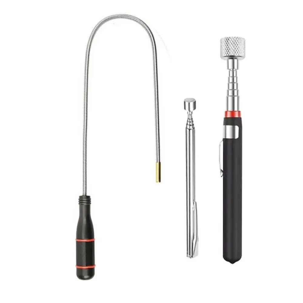 Magnetic Pickup Tool With LED Flashlight Extendable Telescopic Magnet Rod For Metal Screws Bolts And Small Parts