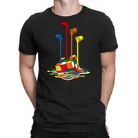 Melting Rubik’s Cube Rubik Lover Gift Thinker Made in US T-Shirt Premium L High Quality 100%Cotton Short Sleeve