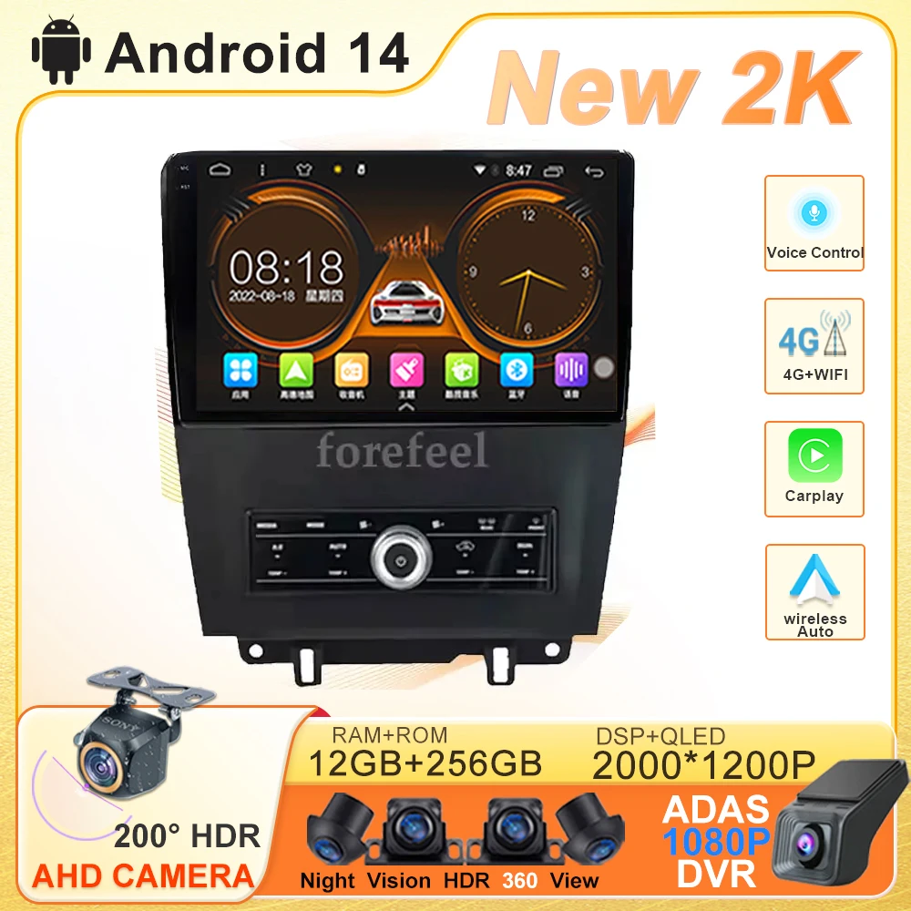 

Android 14 For Ford Mustang 2009-2014 Multimedia Navigation GPS Video Autoradio Player Car Stereo Carplay Monitor Radio Screen