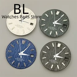 BLIGER 29mm Birch Texture Watch Dial And Hand SET With Silver Indices Black Blue Dark Green White Fit For for NH35 NH36 Movement