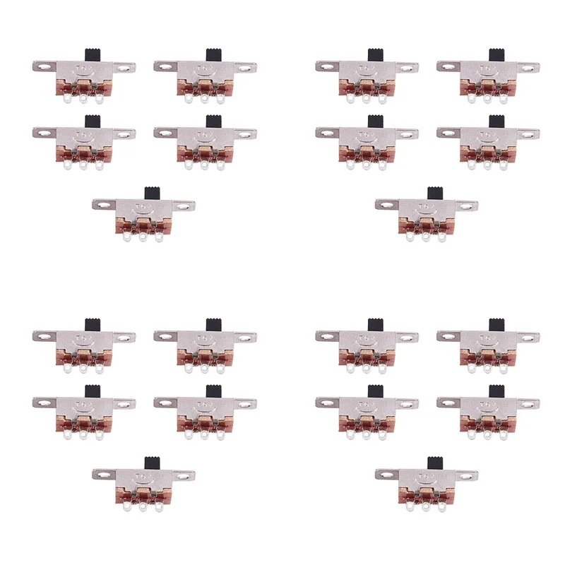 AB35-20 Pcs X On-Off 2 Position SPDT 1P2T Panel Mini Slide Switch Solder Lug SS12F15G3