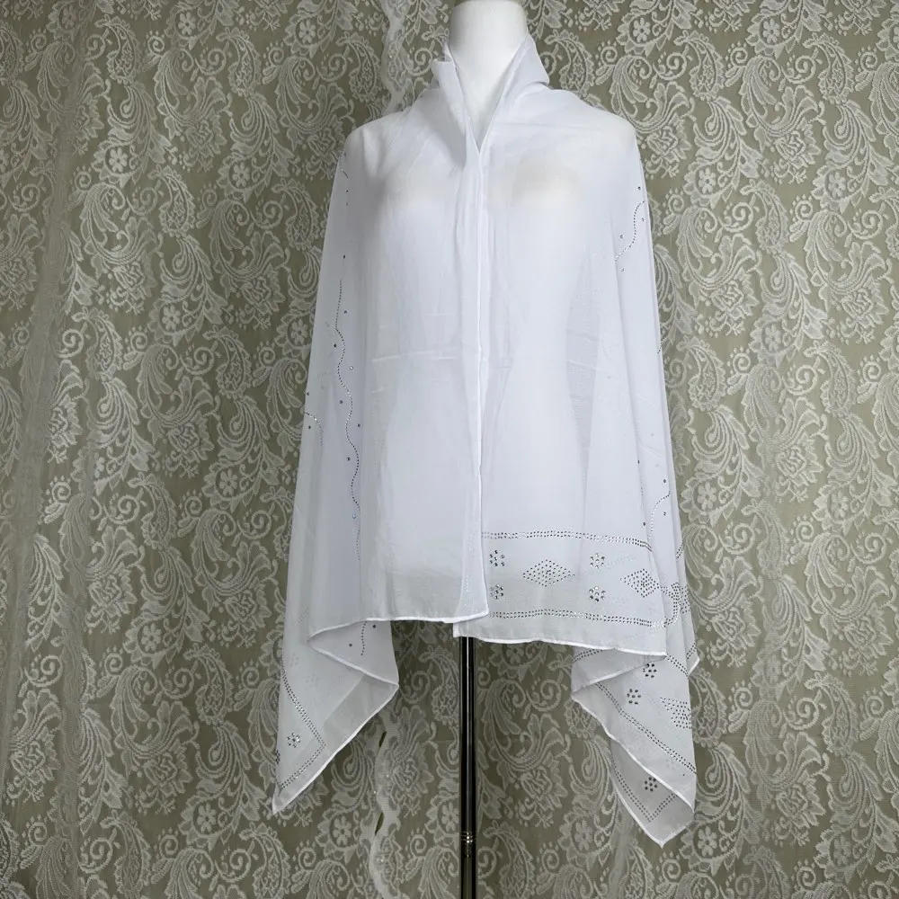 2026 Kleiner 70x180cm Chiffon Neuer Afrikanischer Netz-Hijab-Schal für Muslimische Frauen Afrikanischer Dubai Islam Kopftuch Bestickte Schals – Detail 3