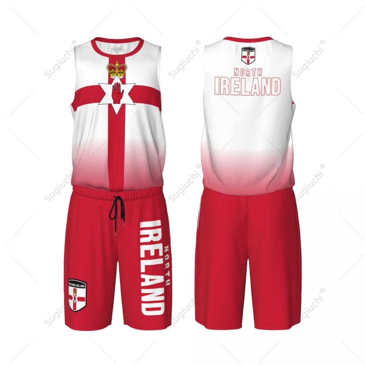 

Мужской баскетбольный трикотаж с флагом Северной Ирландии, сетчатая рубашка и брюки без рукавов