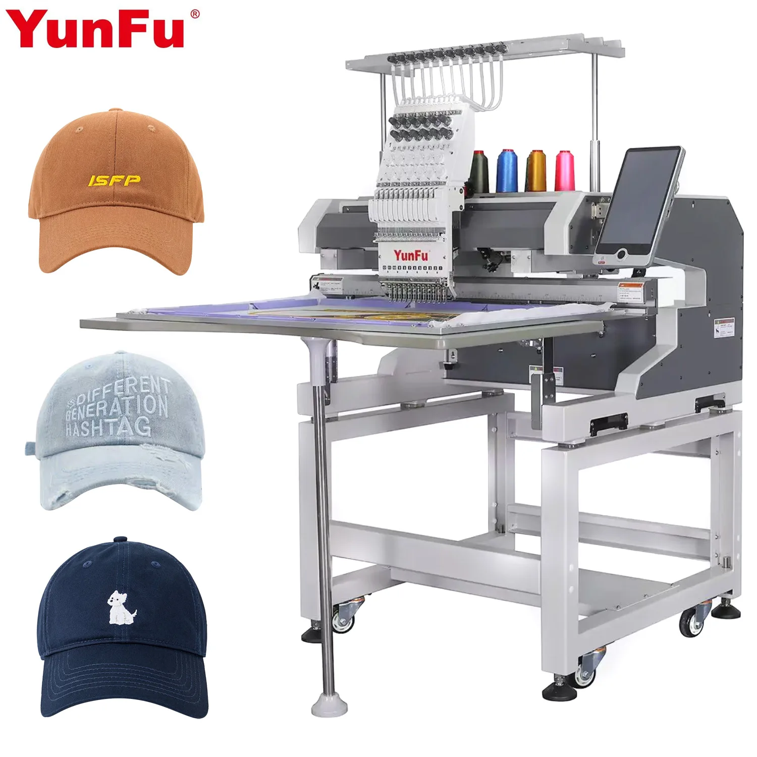 New For Cap Flat Garments Computerized Embroidery Machine 1200 RPM High 400x600mm Embroidery Area Home Use Retail