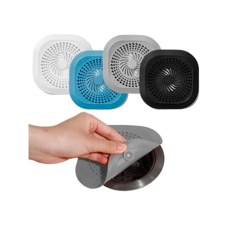 Silicone Sink Strainer Shower Drain Hair Catcher Drain Cover Bathroom Tub with Suction Cup 13/15cm Suit for Bathtub, Kitchen