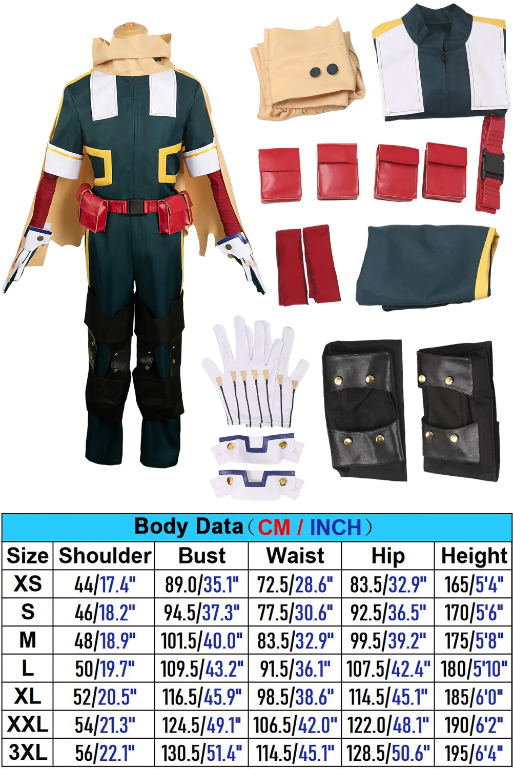 Midoriya Izuku Cosplay Fantasy Flight Kleding Anime Held Van De Academische Wereld Kostuum Vermommen Volwassen Mannen Rolspel Fantasia Outfits Man