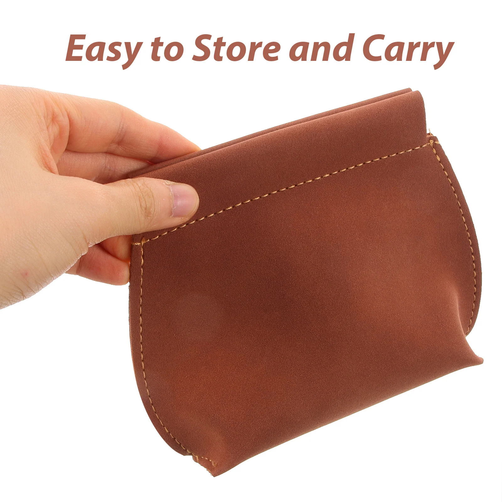 حقيبة عملات معدنية بإغلاق زنبركي تلقائي للرجال، محفظة أنيقة خفيفة الوزن من البولي يوريثان، منظم صغير محمول، ملحقات السفر، مكياج