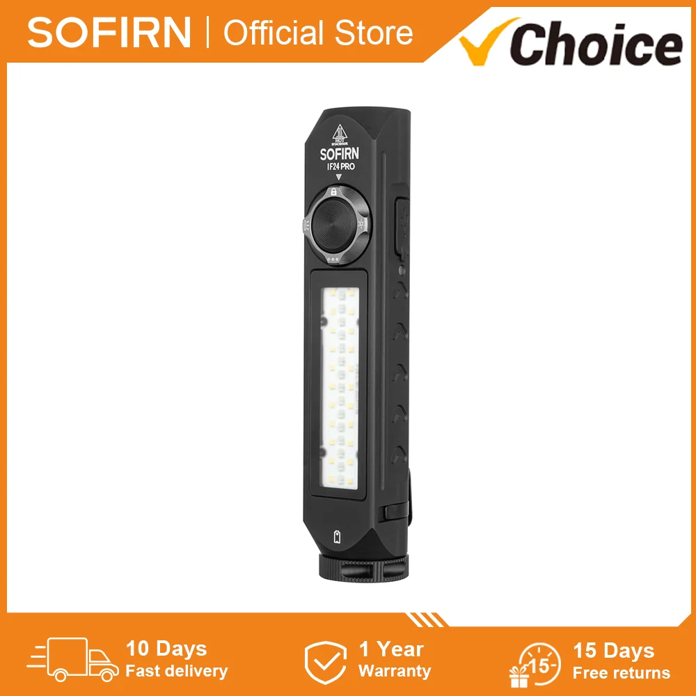 Sofirn-充電式USBフラッシュライト,磁気フラッド照明,340 lm,18650 m,sft40,,if24 pro