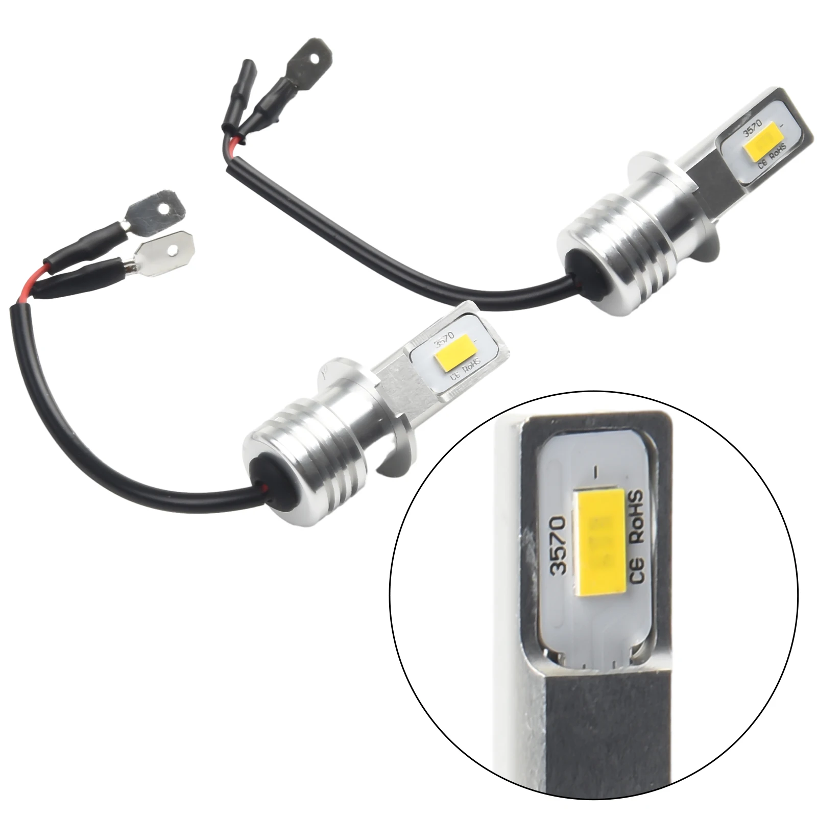 Lâmpada amarela super brilhante, lâmpada de nevoeiro DRL, kit de conversão, 12V-24V, DC, 360 graus, 50000H, 2000LM