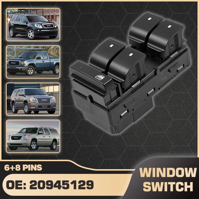 

Car Power Window Switch Master Panel 20945129 For GMC Acadia GMC Yukon GMC Sierra 1500 2500 3500 2007-2013 25951963 25789692