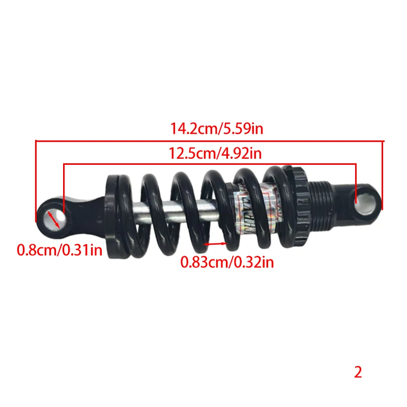 125MM Shock Absorbers Black Electric Scooters High-Quality Spring Shock Absorber Scooter Parts Accessories