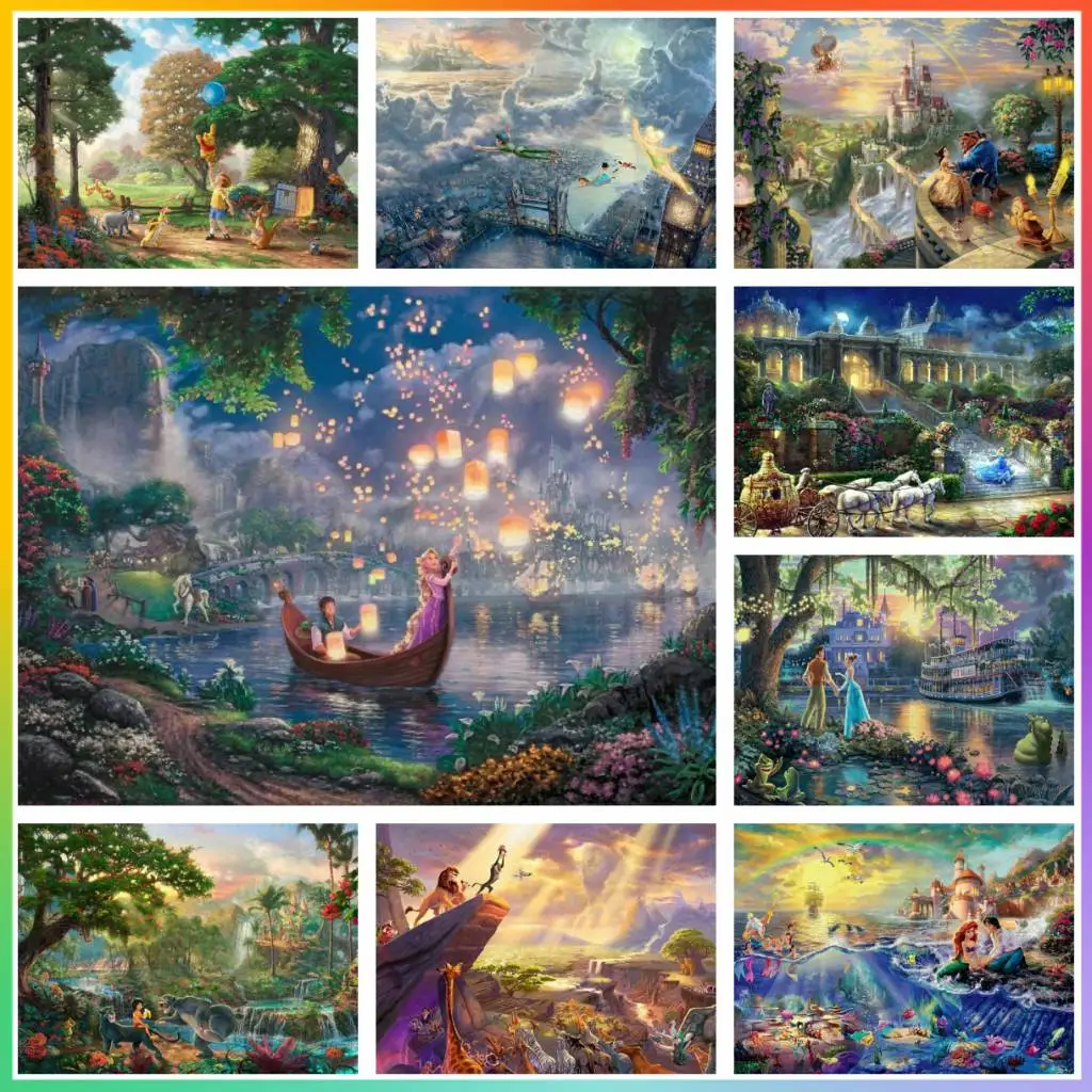 Kopciuszek Disney księżniczka kwadratowy wzór Puzzle z nadrukiem mozaika diamentowa malowanie Stitch Art 5d nowy 2024 duży rozmiar prezent dla dzieci