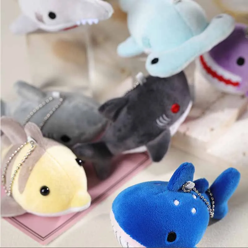 Cartoon Marine Animals Whale Shark Series Plush Toy Key Chain Pendant Cute Sea Animal Backpack Hanging Birthday Gifts