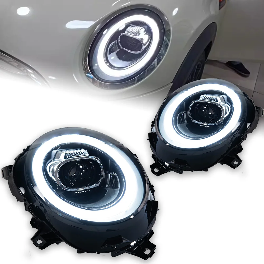 Farol para MINI F55 F56 2014-2022, Acessórios Automotivos, LED DRL, Lente Xenon Hella 5, HID H7, F54 F57