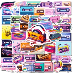 10/30/50pcs Music Tape Kawaii Cartoon Stickers Vintage Aesthetics Sticker for Car Guitar Laptop Phone Cartoon Decal Toys Gift