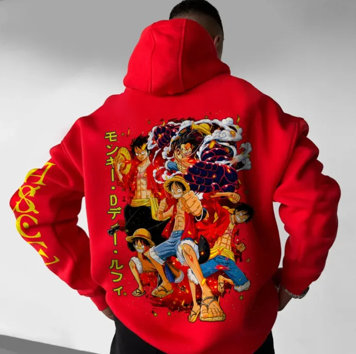 

Official One Piece men's and women's hoodies with anime prints, loose and oversized street hoodies