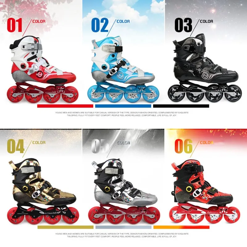 Original Freestyle Inline Roller Skates YJS Carbon Fiber Professional Slalom Slide FSK Roller Skating Shoes Street Urban Patine