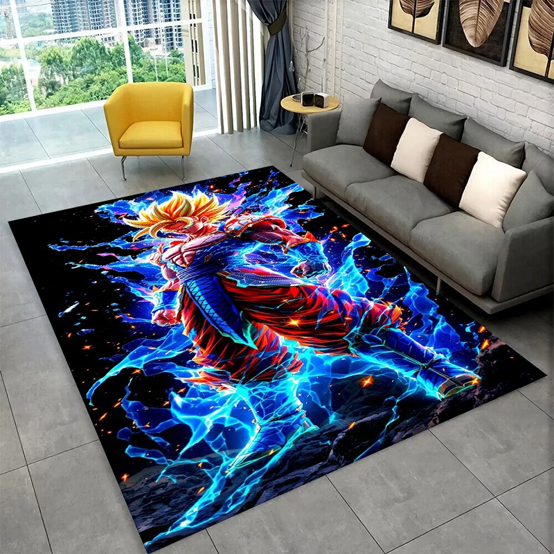 Cartoon D-Dragon Ball Anime-Spiel-Teppich für Spielzimmer, Schlafzimmer, Wohnzimmer, Sofa, Heimdekoration, Kinderteppich, rutschfeste Bodenmatte