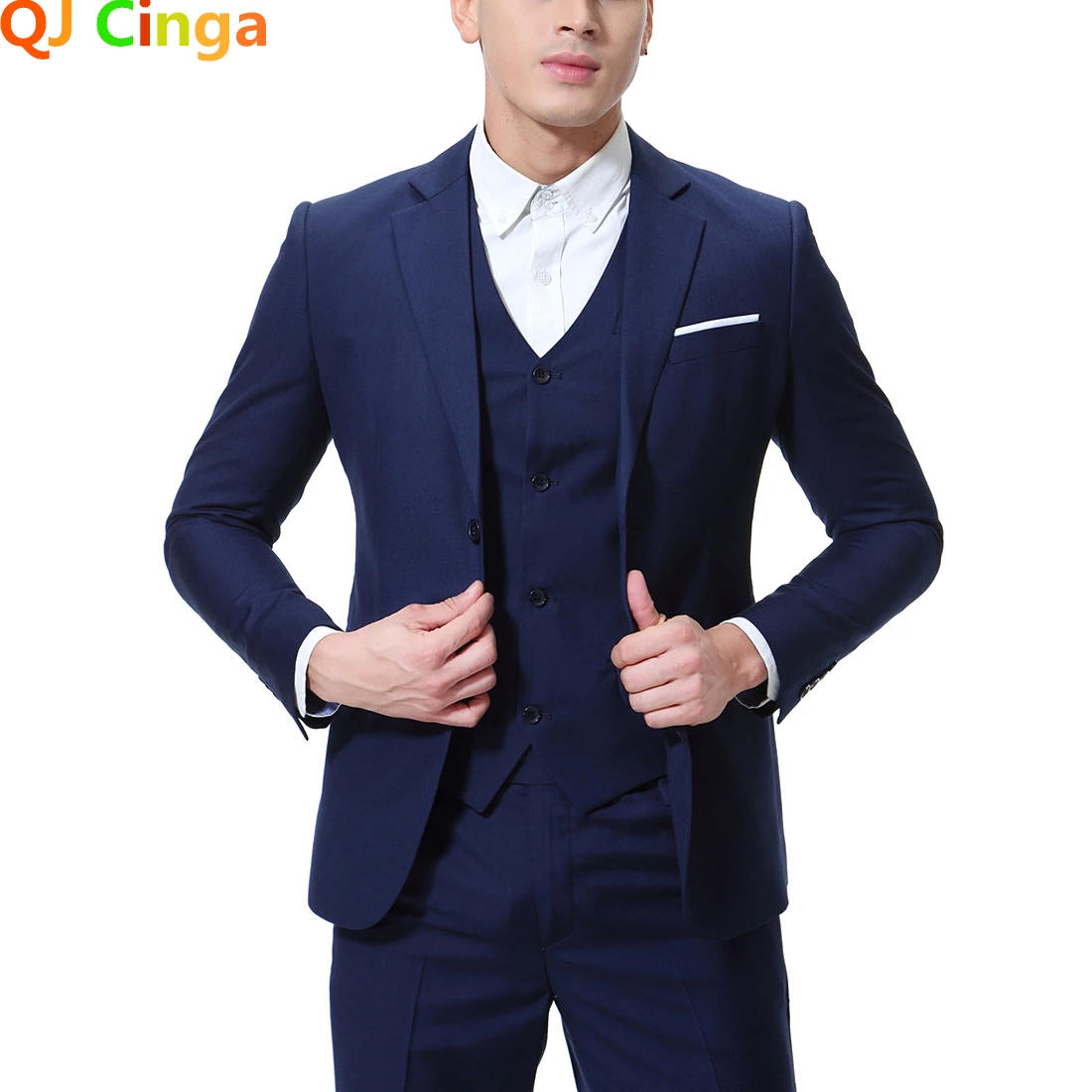 

Men's Slim Monochromatic Wedding Suit Sets, Comfortable, Business, Office, Fashion, XXS-4XL, 3 Pcs