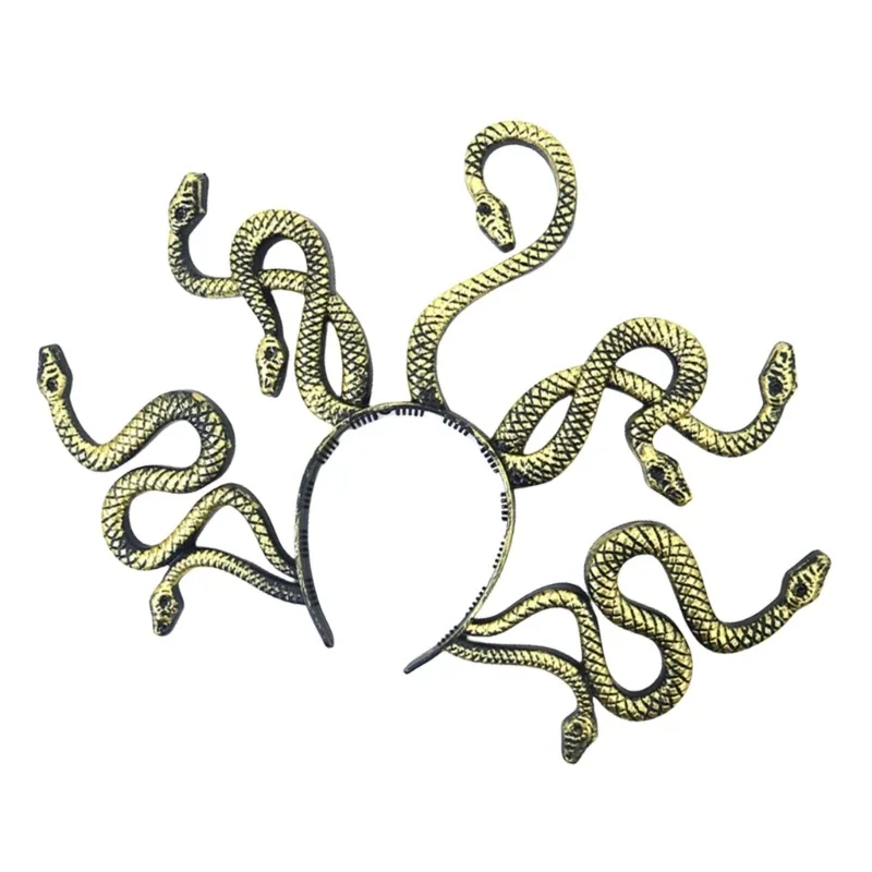 Serre-tête serpent effrayant pour Halloween, Costume Cosplay, cerceau pour cheveux, accessoires pour vêtements fête,