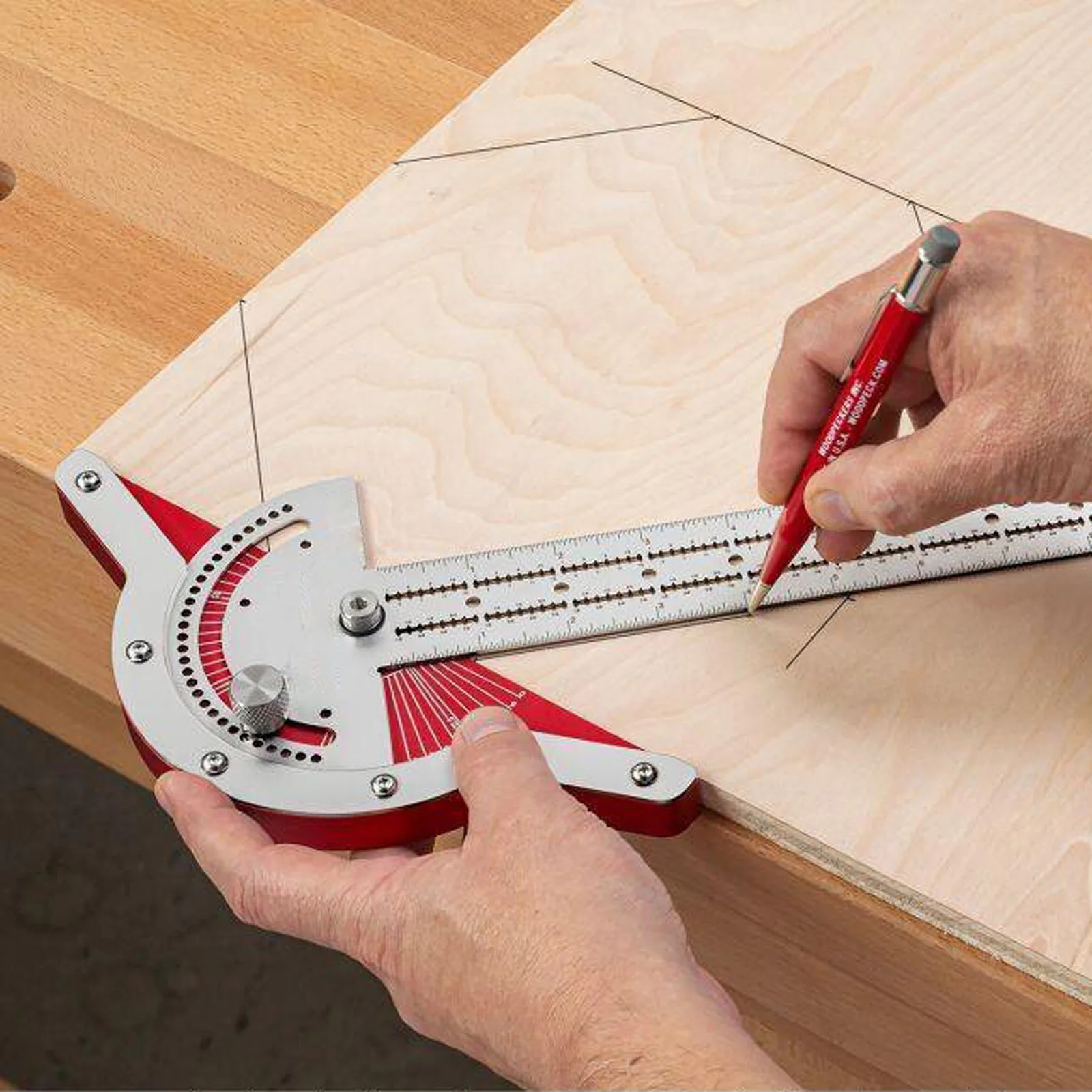 10/15/20inch Woodworking precision measuring tools angle ruler stainless steel protractor woodworking ruler