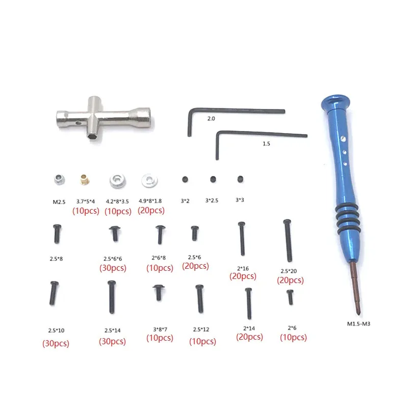 WPL C14 C24 C34 B1 B14 B24 B16 B36 MN D90 MN99S Metal Screws Fastener Kit Repair Tools RC Car Spare Parts Upgrade Accessories RC