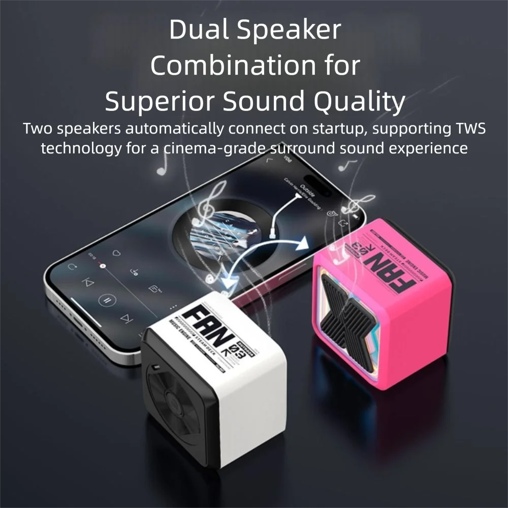 

Loud Stereo Sound Mini Bluetooth Speaker Mini Size Portable Design Portable Stereo Speaker Surround Sound Wireless Connectivity