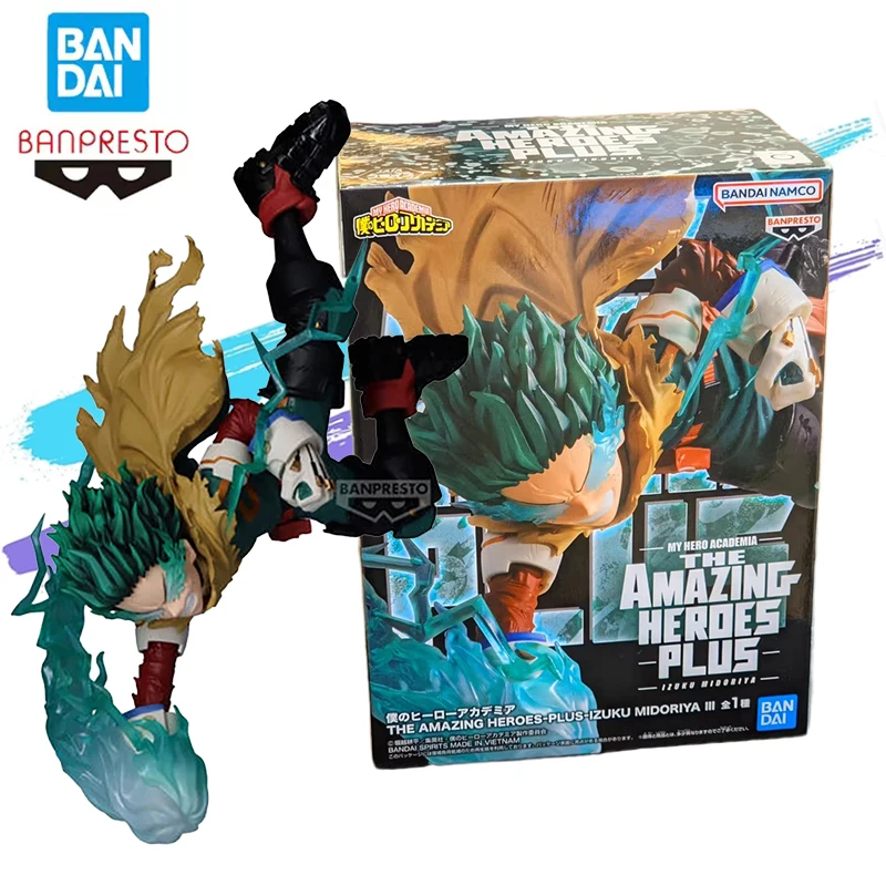 

Оригинальные аниме-фигурки Bandai Banpresto My Hero Academia The Amazing Heroes Plus Izuku Midoriya, модель 20 см, коллекционная игрушка