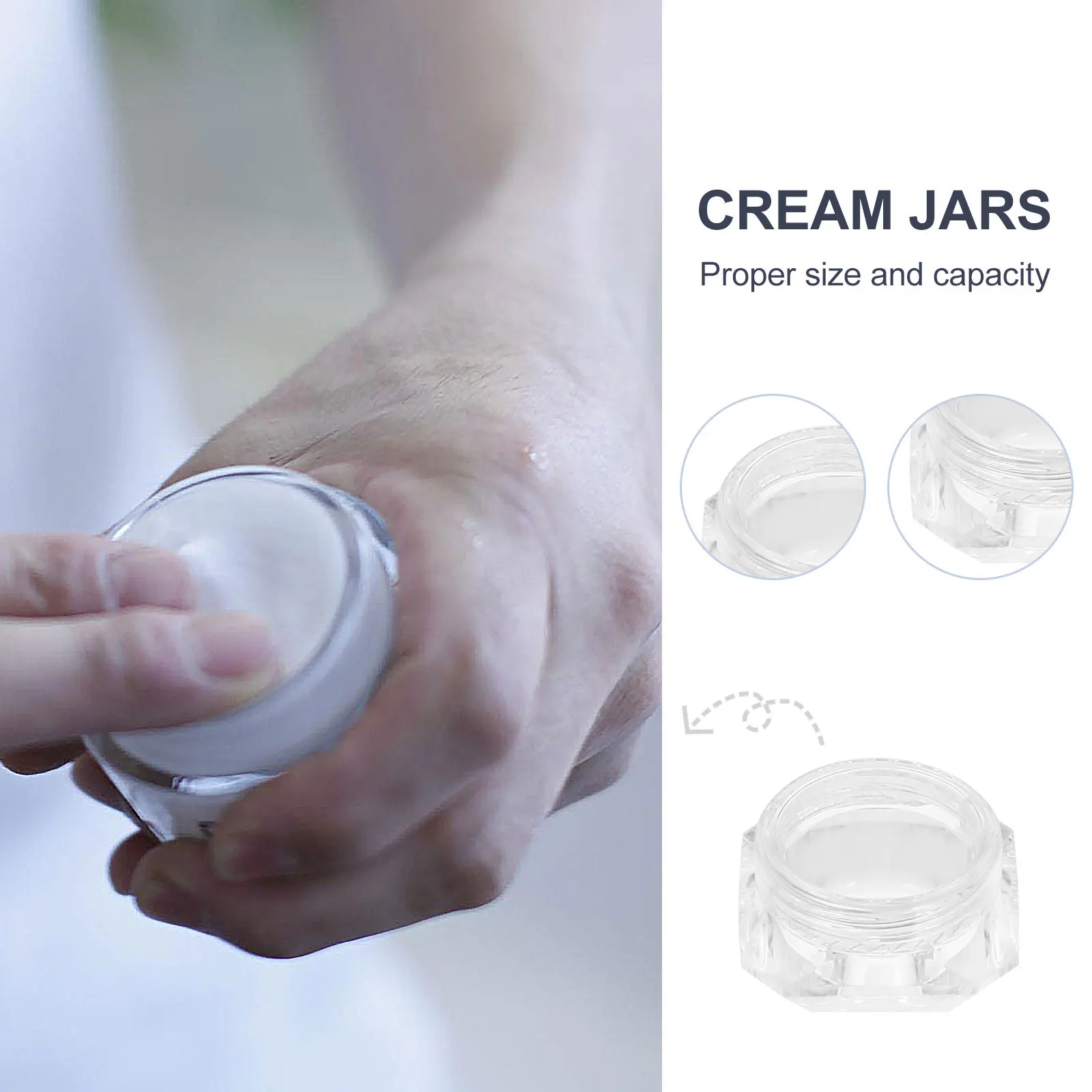 

40Pcs Compact Face Cream Containers Portable Travel Cream Sample Pots Spoons Jar Makeup Mask Spoons