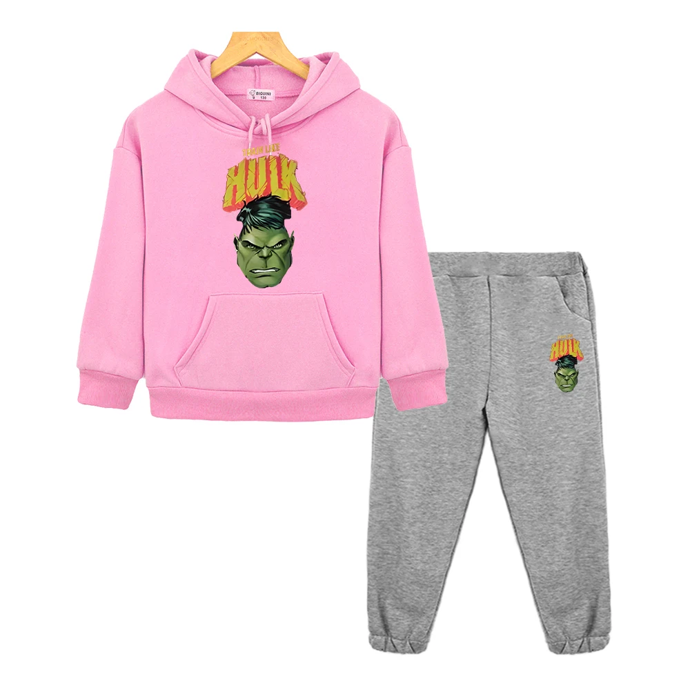 The Hulk Autumn Print Hoodies Fleece sweatshirt kids boutique clothes pullover Marvel anime hoodie Jacket boys girls Hooded Sets