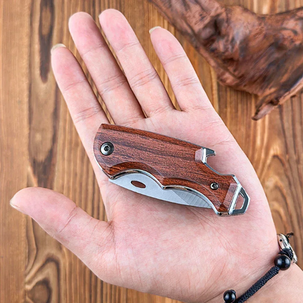 Portable EDC Folding Knife Outdoor Camping Tactical Hunting Knife Portable Pocket Blade Sharp and Durable with Bottle Opener