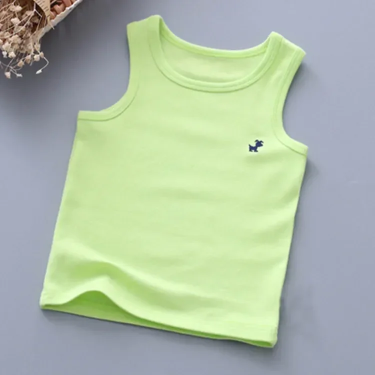 V-TREE Boys T-shirt Cotton Girls Tops Colored Kids Underwear Model Baby Camisole Toddler Undershirt Children Singlets