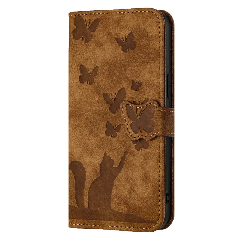 Wallet Bags Flip Cover For Samsung Galaxy S24 FE Etui Cat Leather Case on For Samsung S24FE S24+ S22 Ultra S23 Plus S21 FE 5G