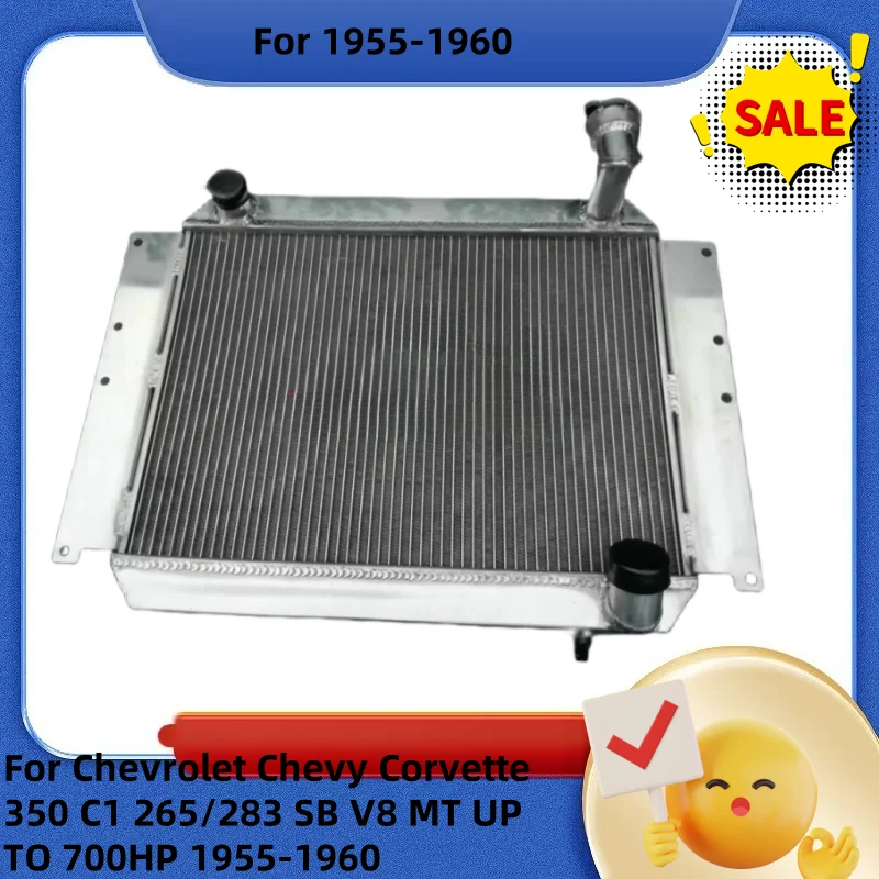 Nuevo para Chevrolet Chevy Corvette 350 C1 265/283 SB V8 MT hasta 700HP 1955-1960 radiador de aluminio 1955 1956 1957 1958 1959 1960
