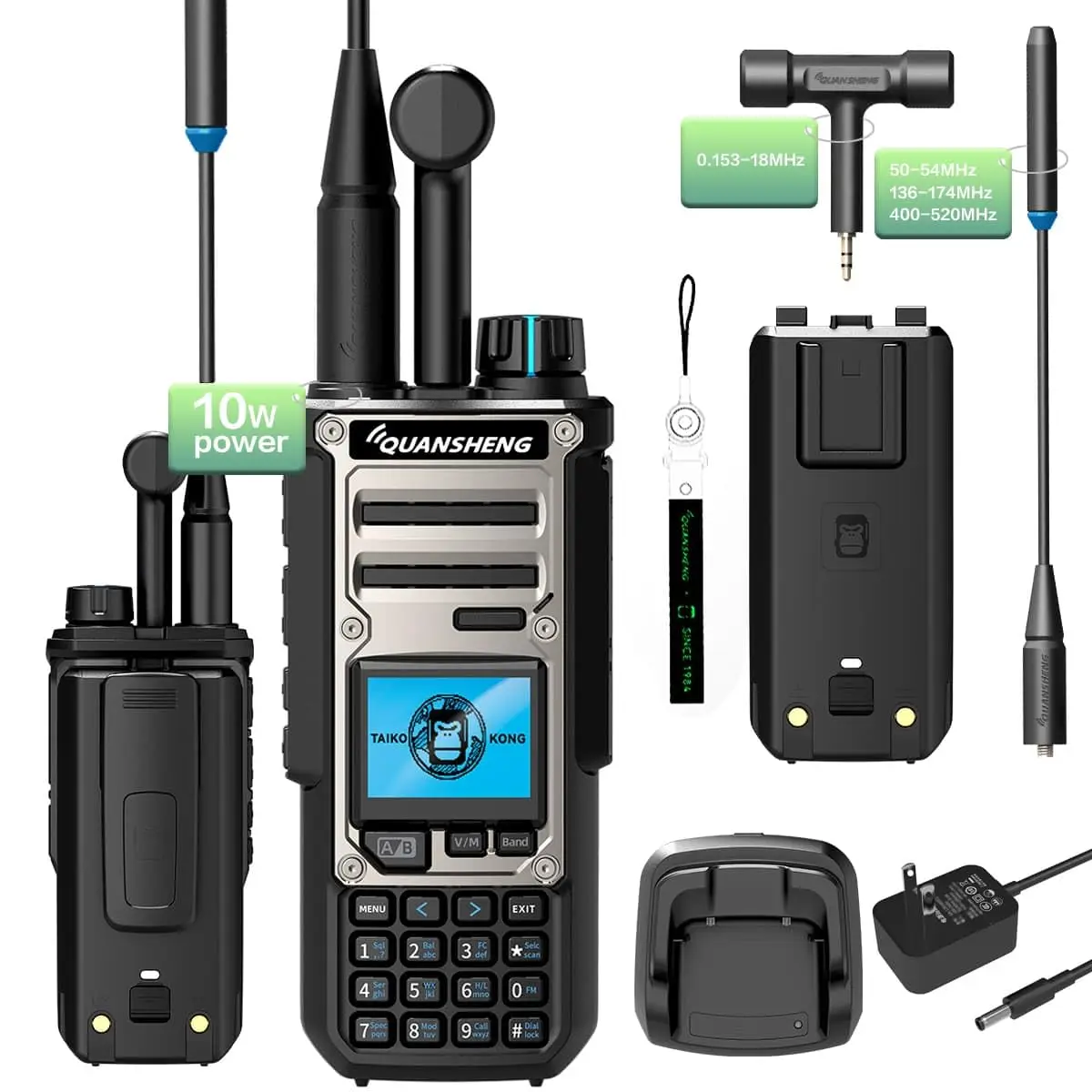 

Quansheng UV-TK11(8) Dual-Band 10W High-Power Walkie Talkie with NOAA Weather Alerts | 999 Programmable Channels, Voice Prompts, USB-C Fast Charging | Rugged for Outdoor, Emergency & Group Use