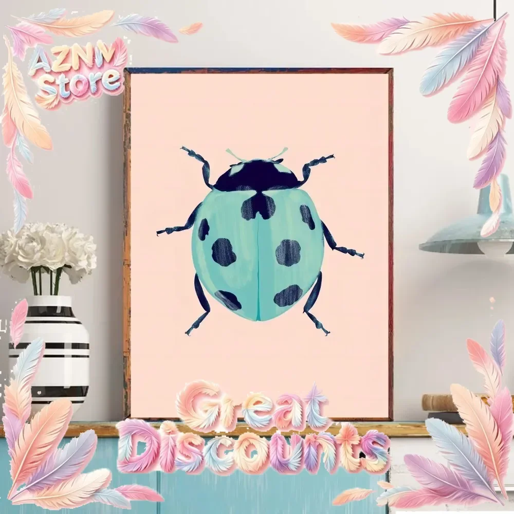 2026 Butterfly Mural Vintage Ladybug Tiger Moth Beetle Wall Art, HD Canvas Print Poster, Home, Living Room, Room Decor Painting