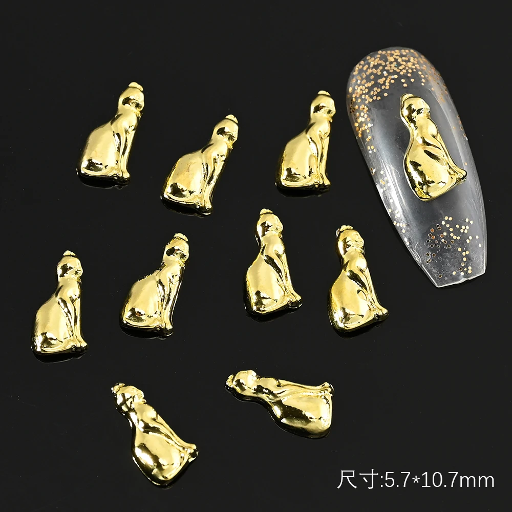 10pcs Egyptian Style Metal Alloy Nail Art Charms Gold Nail Decoration 3D Design Manicure Supplie 10-11mm DIY Jewelry Accessory*K