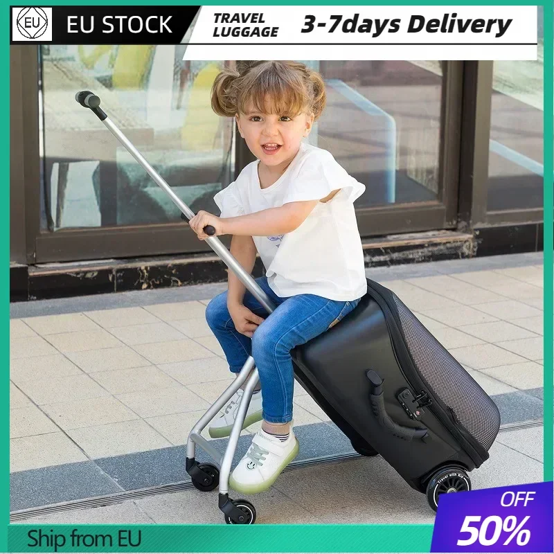 Trolley Luggage Bag Children's Suitcase on Wheel Kids Luggage Can Sit and Ride Suitcase Baby Boys Girls Walking Baby Box