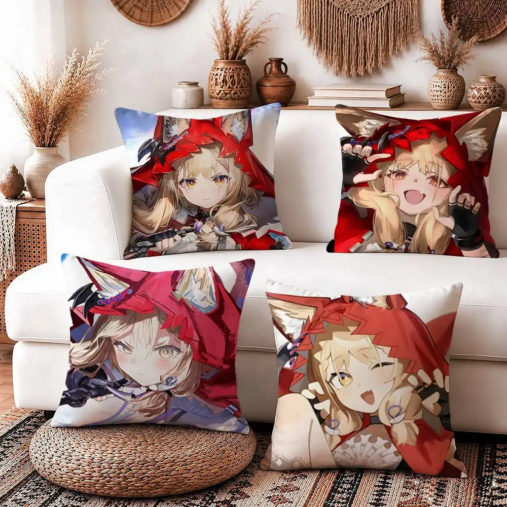 R-Rossi A-Arknights Endfield Merch Square Sofa Pillow Cover Solid Color Living Room Home Decor Cushion Case