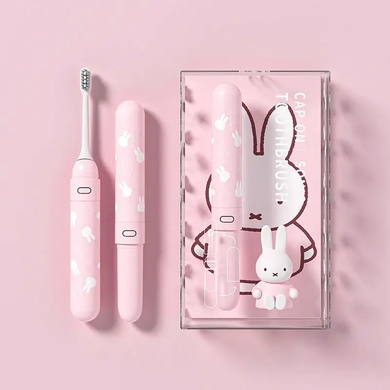 Miffy Kawaii Anime Rabbit Electric Toothbrush Soft Fur Gift Adult Sonic Long Battery Life Travel Portable Suit for Men and Women