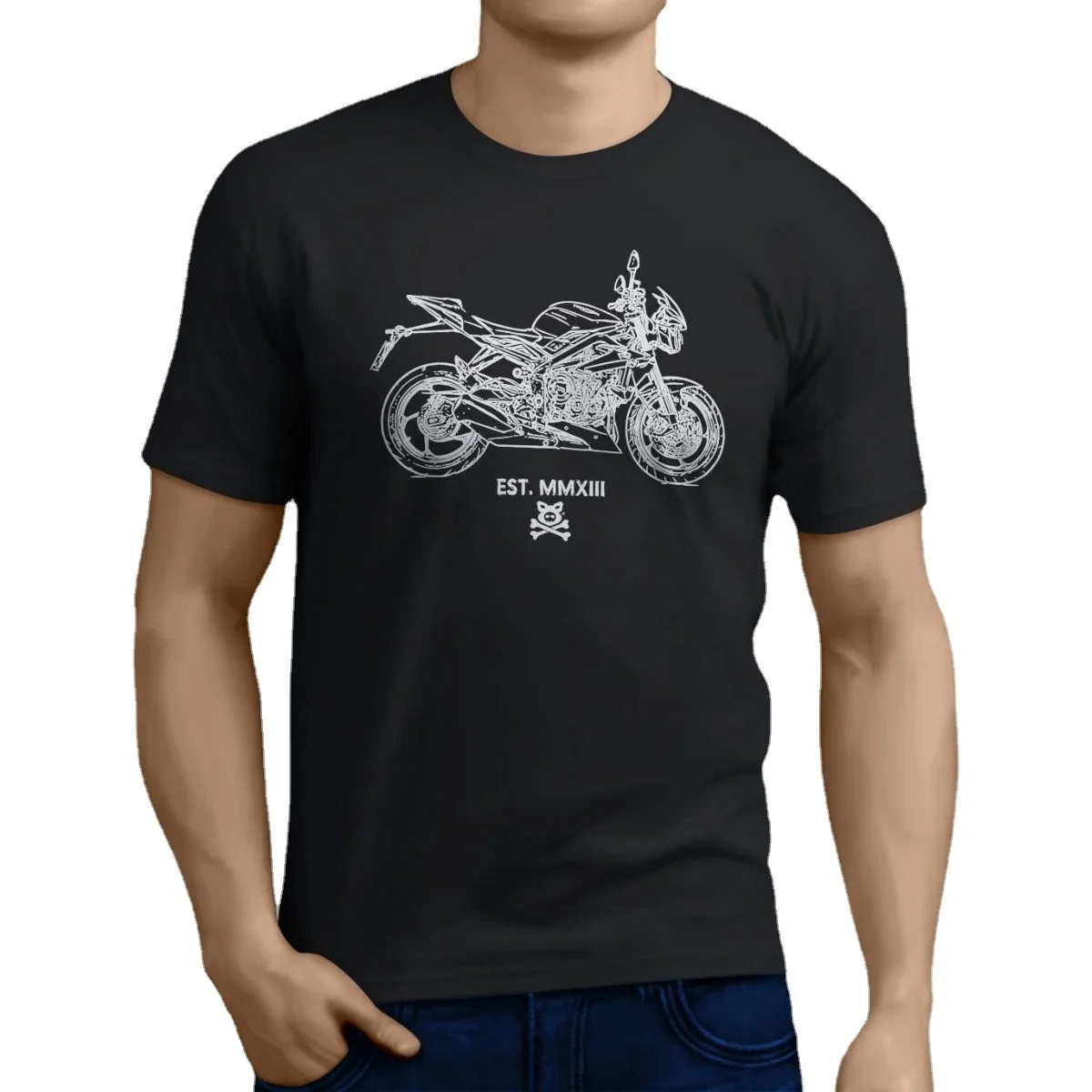 

Hot Sale British Racing Street Triple Motorcycle Rx SE Art T-Shirt 100% Cotton O-Neck Short Sleeve Summer Casual Mens T-shirt