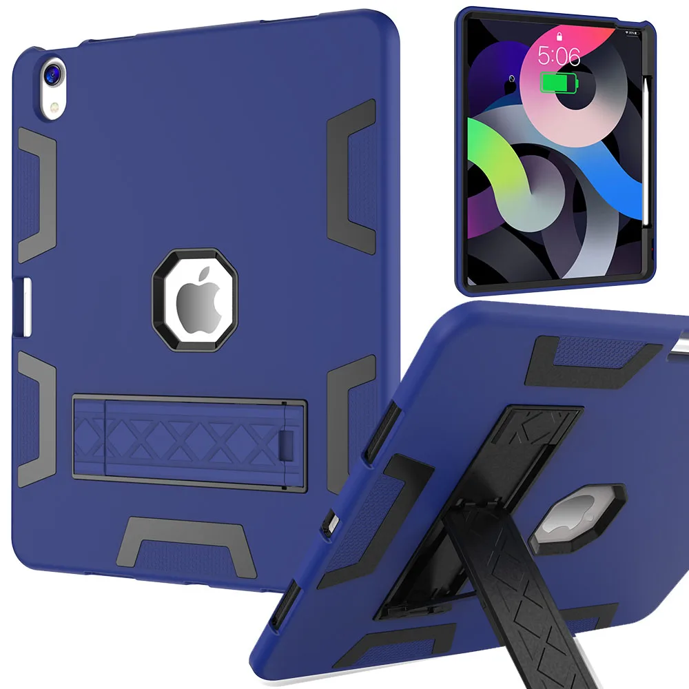

For iPad Air 13 2024 2025 Case Shockproof Hard PC Soft Silicone Stand Cover Four Corner Anti-Drop Protective Shell