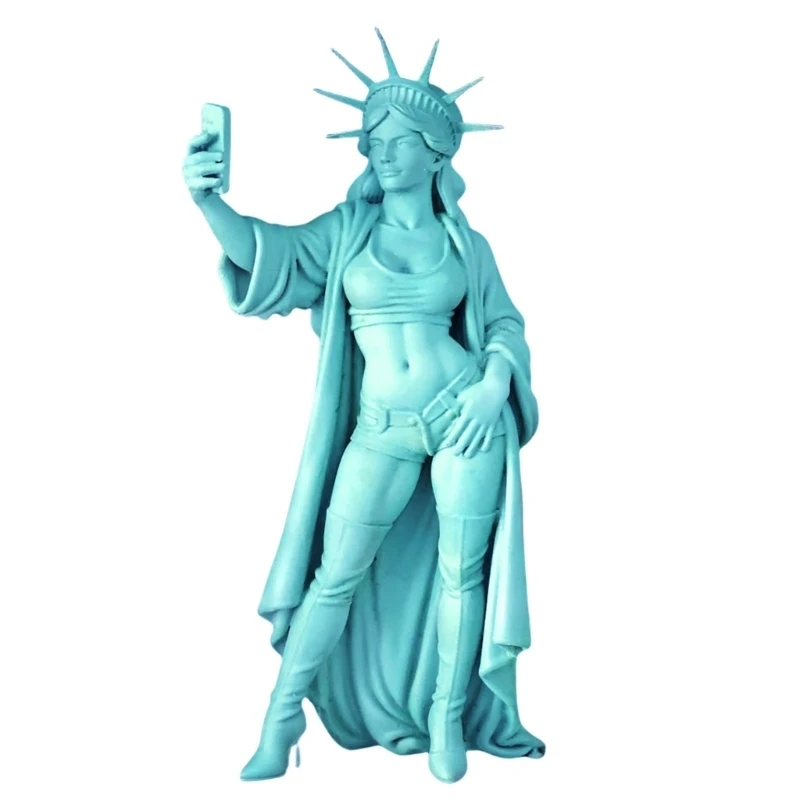 Hot Mama Selfie Lady Liberty Sculpture Holding Smartphone
